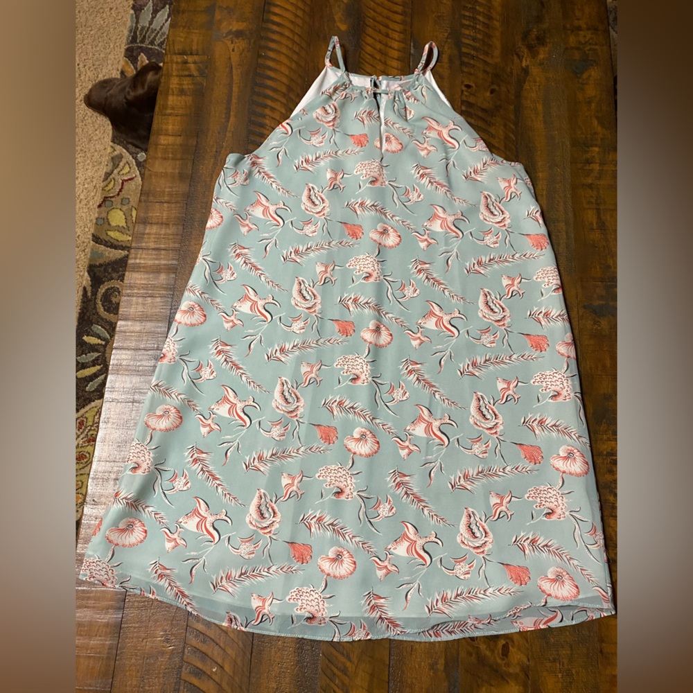Forever 21 Tank Dress Swimsuit Cover-Up Seashell Sealife Mint Sz M